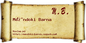 Mándoki Barna névjegykártya